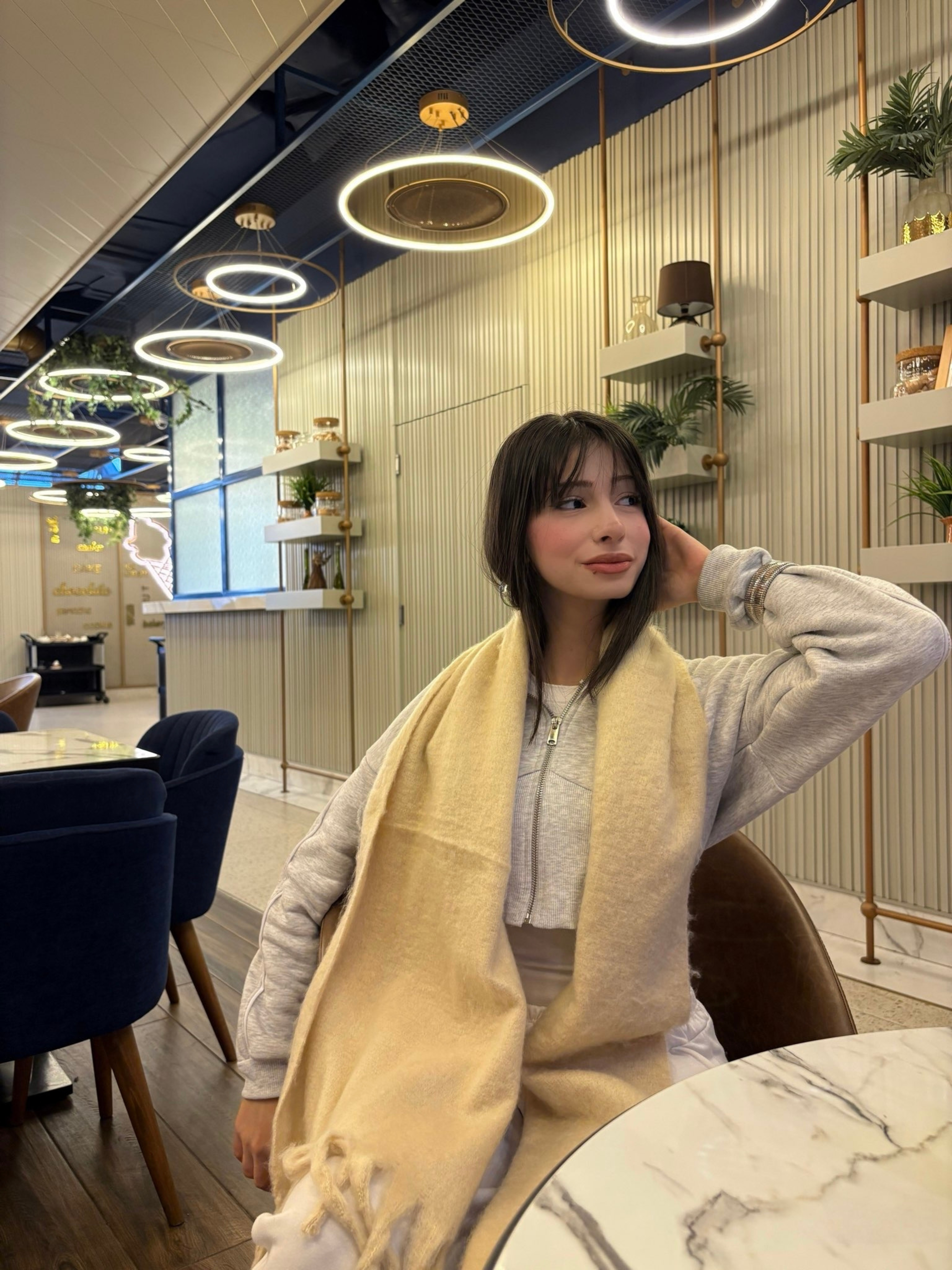 Beige Breeze  Püsküllü Atkı