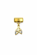 Altın Safir Yaprak Charm