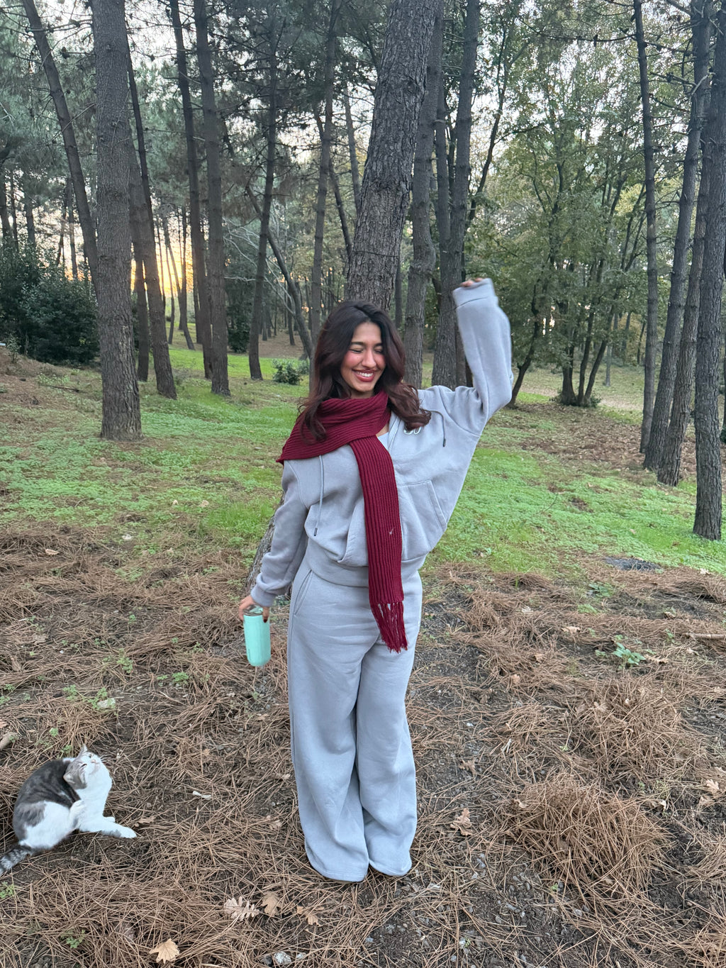 Mikasa Bordo El Örgüsü Atkı – Sade Model