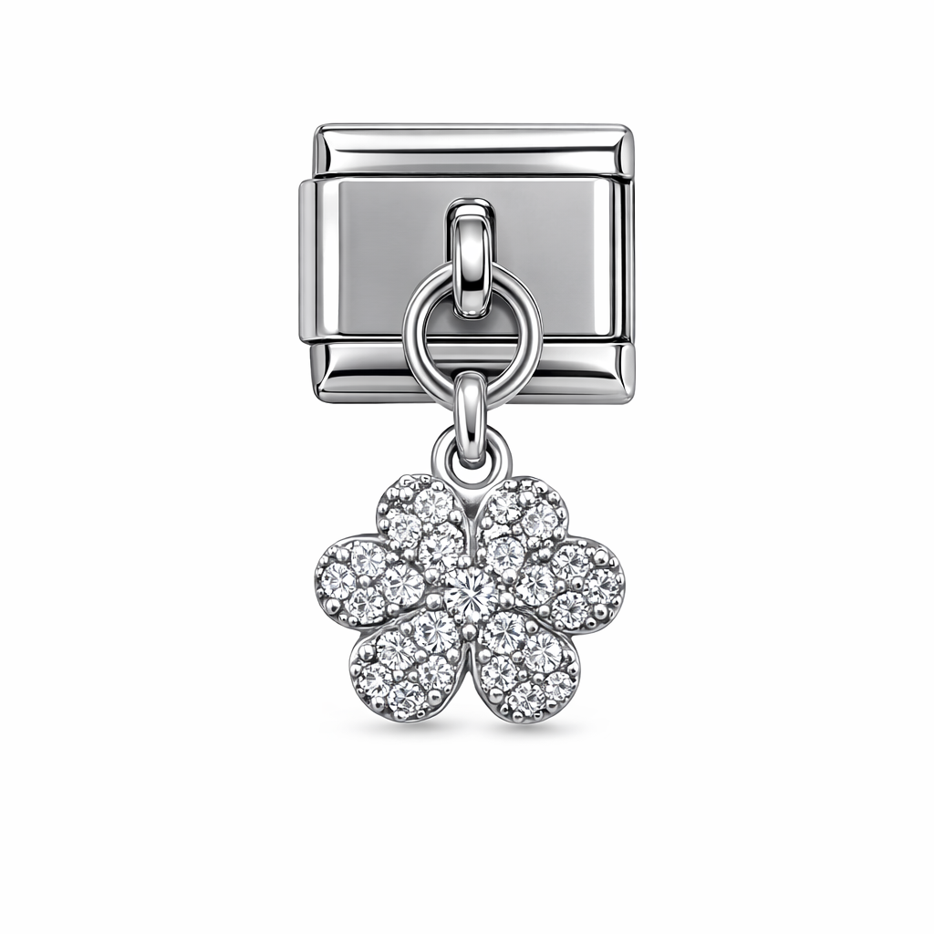 Taşlı Çiçek Charm