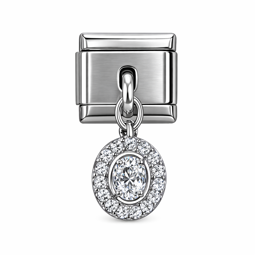 Oval Taşlı Charm