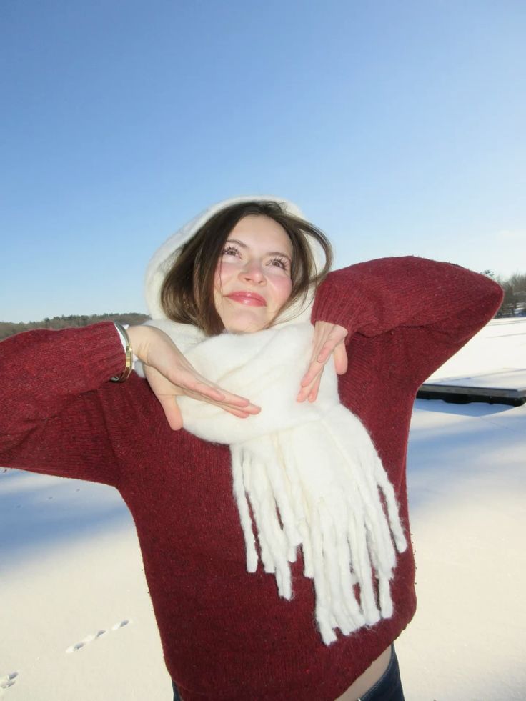 Yumuşakcık Krem Püsküllü Atkı